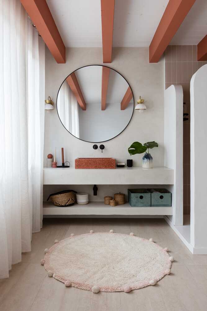 WASHABLE ROUND RUG BUBBLY NATURAL - NUDE - Image 3