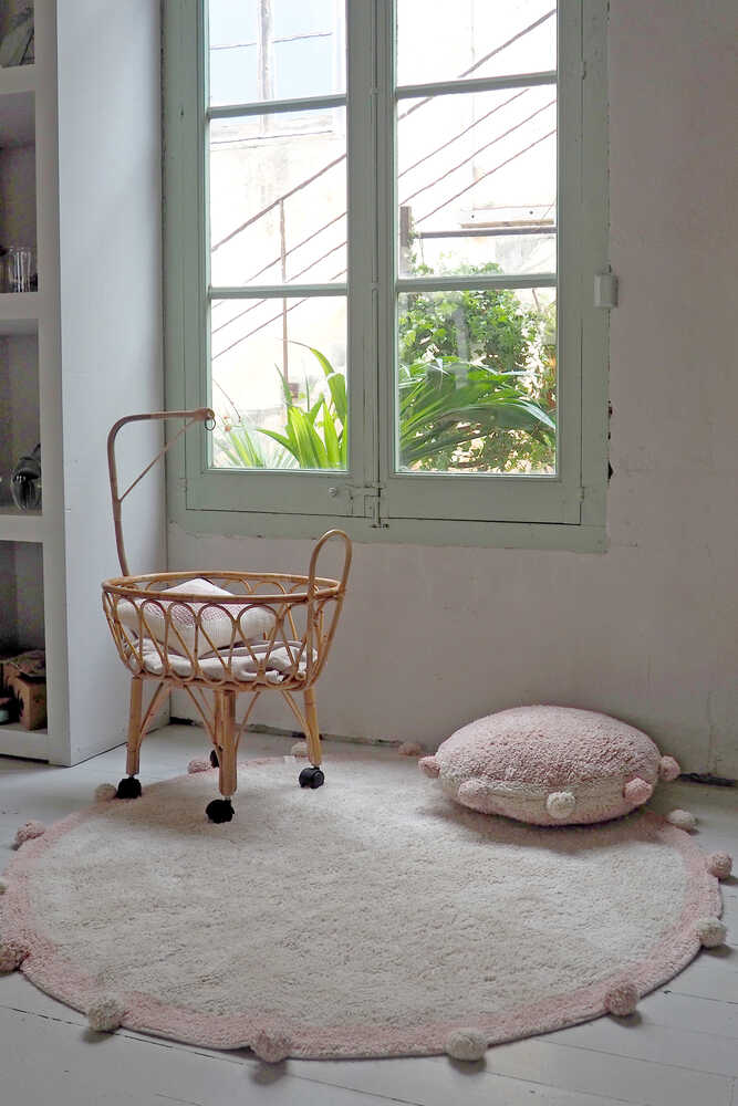 WASHABLE ROUND RUG BUBBLY NATURAL - NUDE - Image 4